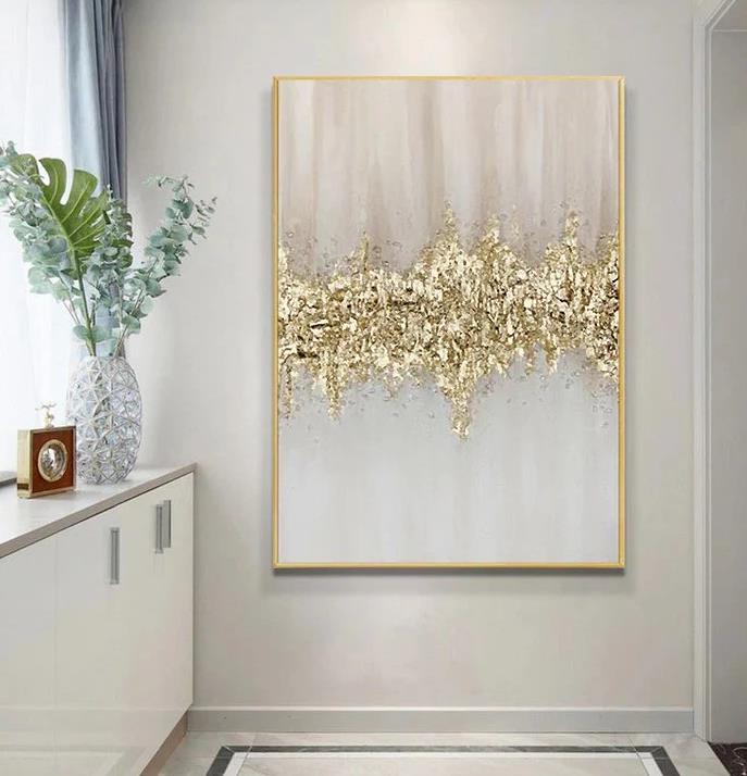 Abstract Boho Gold wall decor Oil Paintings
